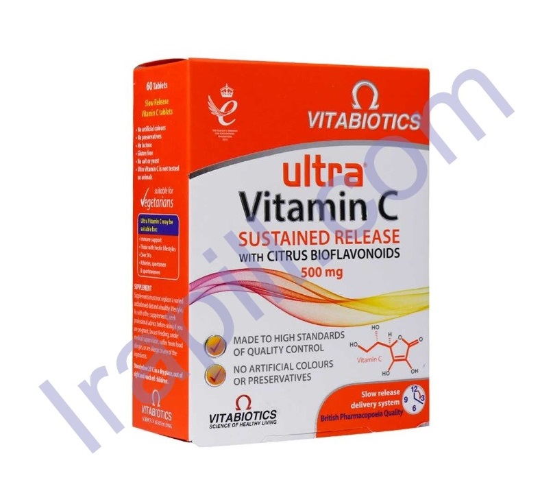 vitabiotics-ultra-vitamin-c-60tabs قرص اولترا ویتامین (C) 500 میلی گرم ویتابیوتیکس 60 عدد