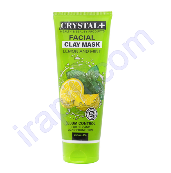 ماسک صورت پوست چرب و آکنه دار کریستال پلاس حاوی عصاره نعنا و لیمو ترش 250 میلی لیتر