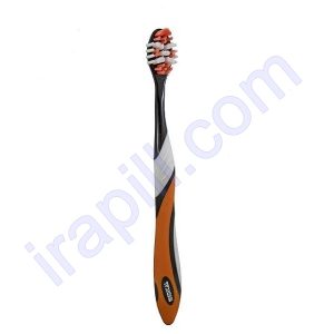 مسواک مدیکال مدل Q01 با برس متوسط رنگ مشکی نارنجی