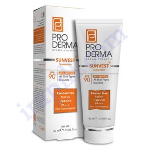 کرم ضد آفتاب و مرطوب کننده پرودرما SPF60 بژ روشن حجم 40 میلی لیتر