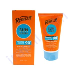کرم ضد آفتاب رنگی بژروشن رینوزیت مدل SPF90 حجم 50 میلی لیتر