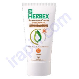 کرم ضد آفتاب رنگی بژ متوسط هربکس SPF60 حجم 50 میلی لیتر