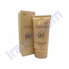 ضد آفتاب کرم پودری رنگی بژ روشن مناسب پوست چرب SPF40 مدیسان 30 میلی لیتر تیوپی