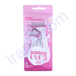 خودتراش زنانه 3 لبه مدل EVE 3 FIT دورکو بسته 4 عددی