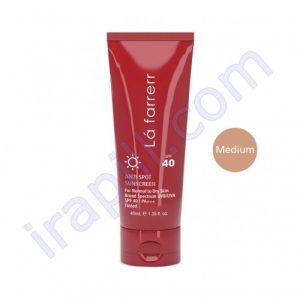 کرم ضد آفتاب و ضد لک رنگی لافارر مخصوص پوستهای خشک و معمولی - رنگ متوسط  SPF 40 40 میلی لیتر