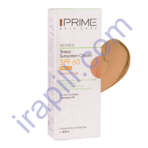 کرم ضدآفتاب رنگی فاقد چربی SPF 60 بژ طبیعی پریم 40 میلی لیتر